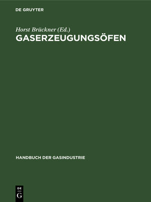 cover image of Gaserzeugungsöfen